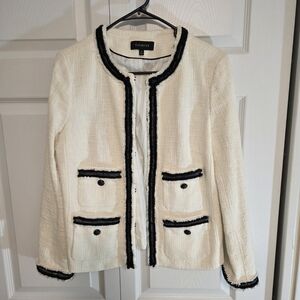 Talbots Women's Cream Jacket with Black Trim